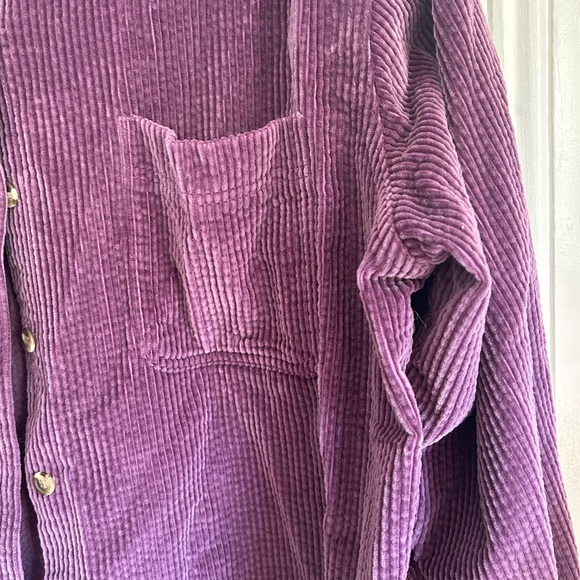 Purple Corduroy LL Bean Button Up Long Sleeve Shirt, XL - Picture 5 of 9